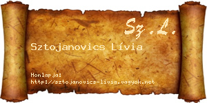 Sztojanovics Lívia névjegykártya
