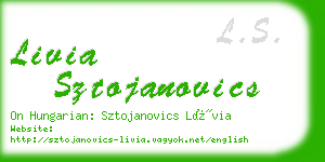 livia sztojanovics business card